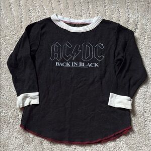 Rowdy Sprout AC/DC Back in Black Long Sleeve Shirt 18 - 24 months (pajama top)